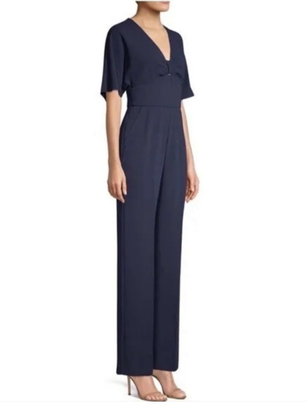 Trina Turk Navy Blue Jumpsuit Size 8 with Bow Tie NWT